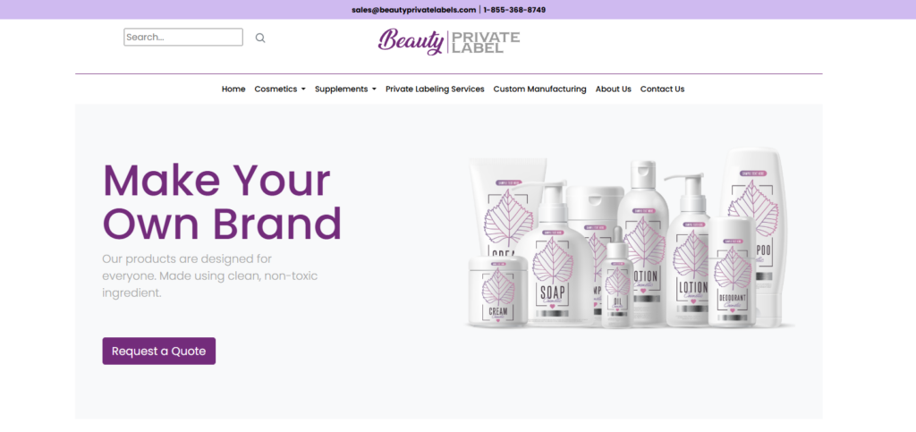 Beauty Private Label is a U.S. contract manufacturer specializing in private label skincare with custom formulation, low MOQs, and full-service branding support. They help beauty brands create high-quality, ready-to-market skincare products with cost-effective production and reliable supply chain management.