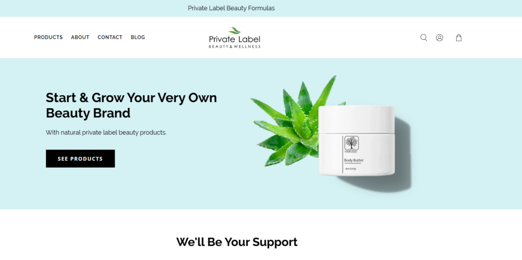 Private Label, based in the U.S., specializes in creating high-quality, clean, and cruelty-free body butters like argan, shea, and avocado. With fast production times, customizable formulations, and comprehensive support, it’s the ideal partner for new beauty brands looking to launch unique, affordable products.