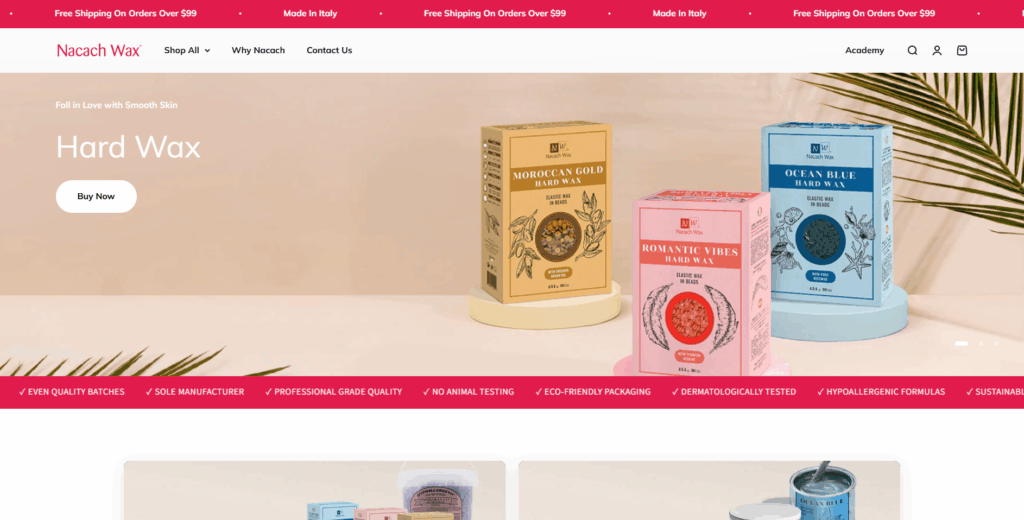 Nacach Wax is a U.S.-based supplier of Italian-made waxing products, offering hypoallergenic, spa-grade formulas and a complete professional waxing system—perfect for beginners building premium, clean-label hair removal brands.