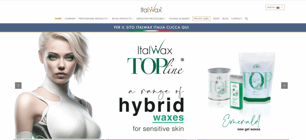 Italwax is a professional Italian waxing manufacturer known for premium-quality hot film waxes, soft waxes, and depilatory systems, offering customizable formulations, private label options, and salon-grade support through its Milan-based lab and Italwax Academy.
