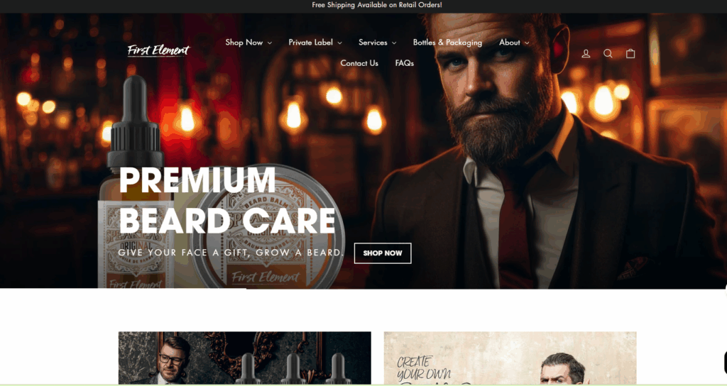 First Element is a Canadian manufacturer providing small-batch, all-natural beard care with flexible private label options, fast turnaround, and hands-on branding support—tailored for startup brands seeking handcrafted, clean grooming products made with premium ingredients.