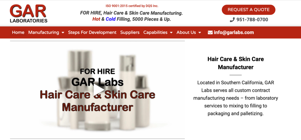 GAR Labs offers comprehensive, eco-friendly manufacturing solutions from product conception to completion, ideal for startups seeking sustainable beauty products.
- United States🇺🇸
- Haircare,Skincare, Deodorant, Pomade
At GAR Labs, we've admired their steadfast commitment to sustainability and innovation. Established as a leader in the skincare and hair care manufacturing sector, GAR Labs operates out of Southern California, bringing over a decade of expertise to the table. What sets them apart is not just their comprehensive manufacturing capabilities but their proactive approach to minimizing environmental impact. With over 2,000 solar panels generating up to 565,000 watts of energy, GAR Labs powers 80% to 100% of their operations sustainably each week, showcasing a very low carbon footprint.
Their facility is enhanced with innovative technologies such as Ice-Energy's Ice Bears, which significantly reduce cooling costs by utilizing off-peak hours to freeze water, and motion-activated LED lighting across their buildings, which slashes energy consumption by half. Such initiatives not only lower operational costs but also position GAR Labs as a true green manufacturer.
Why would beginners choose to work with GAR Labs? Here's my perspective as a fellow manufacturer:
1. Commitment to Sustainability: For new brands targeting the increasingly eco-conscious consumer, partnering with a manufacturer that prioritizes green practices offers a significant marketing edge. GAR Labs' dedication to reducing environmental impact aligns with global trends towards sustainability.
2. Turnkey Manufacturing Solutions: GAR Labs offers end-to-end service from product concept to completion. This is particularly advantageous for beginners who may lack the resources or expertise to manage multiple aspects of product development. Their ability to handle everything from formulation to filling and packaging simplifies the process for emerging brands.
3. Expertise and Innovation: With a fully staffed team of chemists and technicians, and a vast catalog of prototype formulas, GAR Labs is well-equipped to tailor skincare and haircare lines to meet specific performance, scent, and texture requirements. This level of customization is crucial for brands looking to make a distinct mark in the competitive beauty market.
4. Resource Efficiency: Their innovative use of technology not only supports environmental goals but also reduces production costs, allowing them to offer competitive pricing. This cost efficiency can be particularly attractive to startups operating on tighter budgets.
5. Comprehensive Support: From packaging design to marketing and fulfillment, GAR Labs works closely with clients to ensure all aspects of the brand launch are covered. For newcomers to the industry, such comprehensive support is invaluable.
At Blackbird Skincare, while we craft our own path in the beauty industry, we recognize and respect the trailblazing efforts of manufacturers like GAR Labs. Their commitment to quality, sustainability, and client success mirrors our own values, making them an exemplary partner for any new entrant into the world of skincare and haircare manufacturing. Partnering with GAR Labs means not just making a product, but making a difference.
