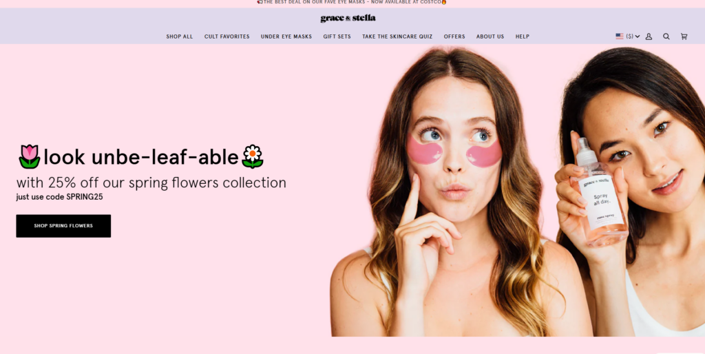 Grace & Stella is a U.S.-based skincare brand known for its vegan, cruelty-free under-eye masks that blend clean ingredients with playful, feel-good branding—making self-care approachable, effective, and highly shareable for today’s beauty consumers.