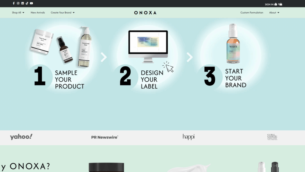 ONOXA helps beginners launch clean, professional men’s skincare brands fast with ultra-low MOQs, science-backed formulas, free label design, and U.S.-based manufacturing—offering simplicity and support from sampling to shelf.