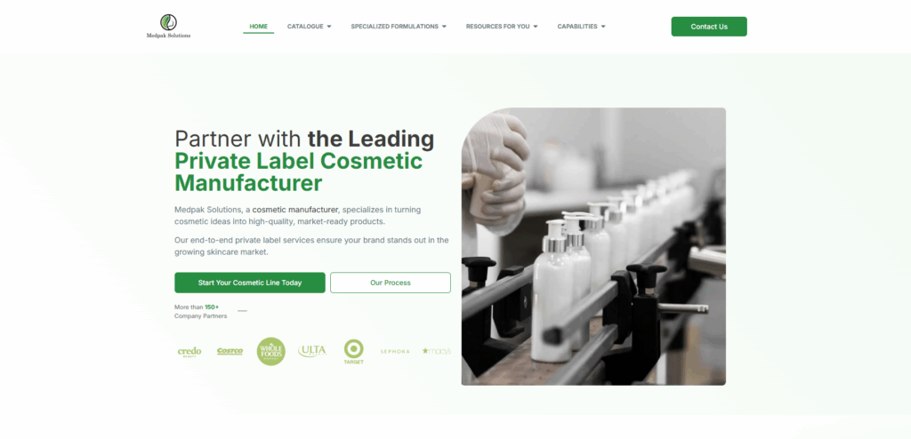 Medpak Solutions is a U.S. FDA-registered manufacturer offering over 2,000 proven skincare formulas, including facial scrubs, with in-house testing, scalable production, and integrated fulfillment—ideal for startups seeking regulatory-compliant, high-quality, and retail-ready private label exfoliants.